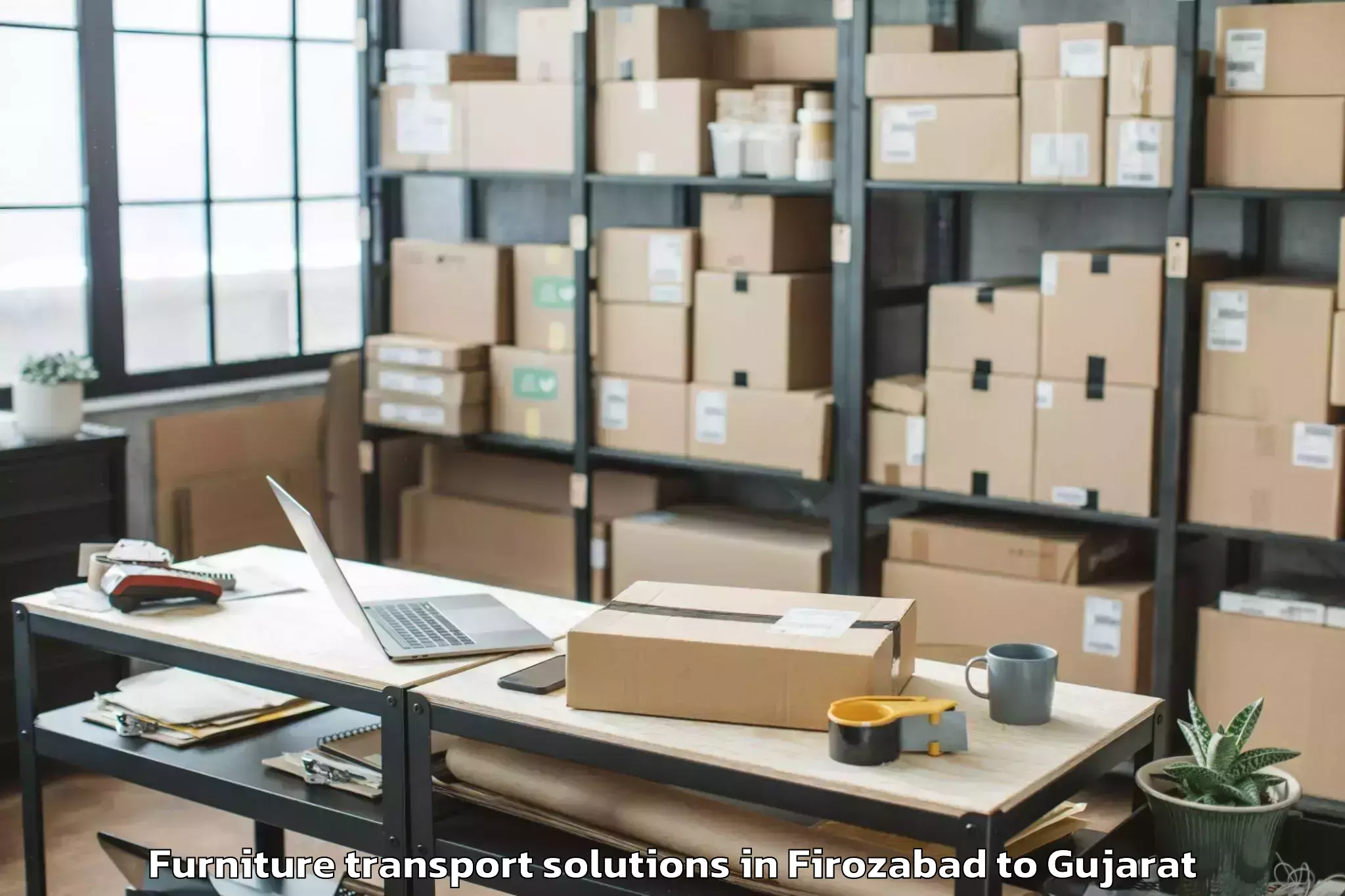 Reliable Firozabad to Khambhat Furniture Transport Solutions